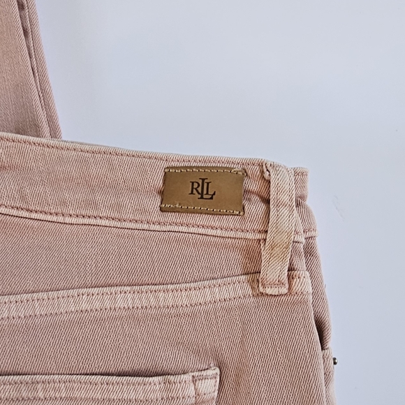 Ralph Lauren Premier Straight Ankle Raw Hem Denim Jeans in Blush Pink Size 12 - Picture 8 of 8